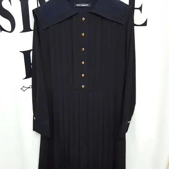 [BUNJANG] Lucky Chouette Sailor Pleats Dress Black / 럭키슈에뜨 세일러 플리츠 원피스 블랙 38