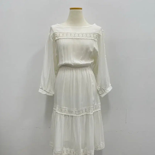 [BUNJANG] Punch Embroidery Lace Dress / 펀칭 자수 레이스원피스