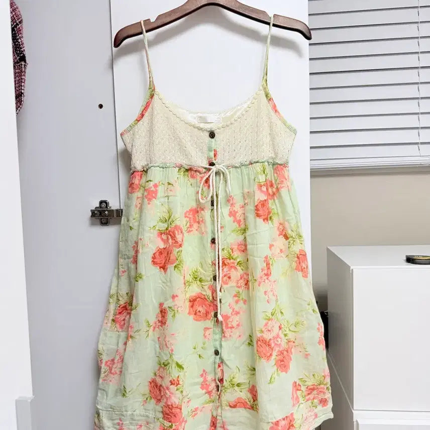 [BUNJANG] Mint Floral Vintage Dress / 일본빈티지 민트 플로랄 원피스