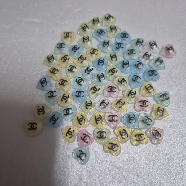 [BUNJANG] Heart Nail Charms (Set of 69) / 하트 네일파츠 69개