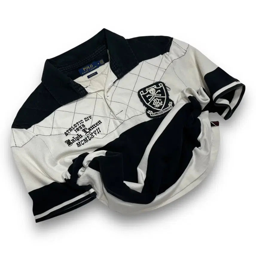 [BUNJANG] Polo Ralph Lauren Football Club Skull Short Sleeve Polo T-Shirt / 폴로 랄프로렌 Football clib 스컬 반팔 카라 티셔츠