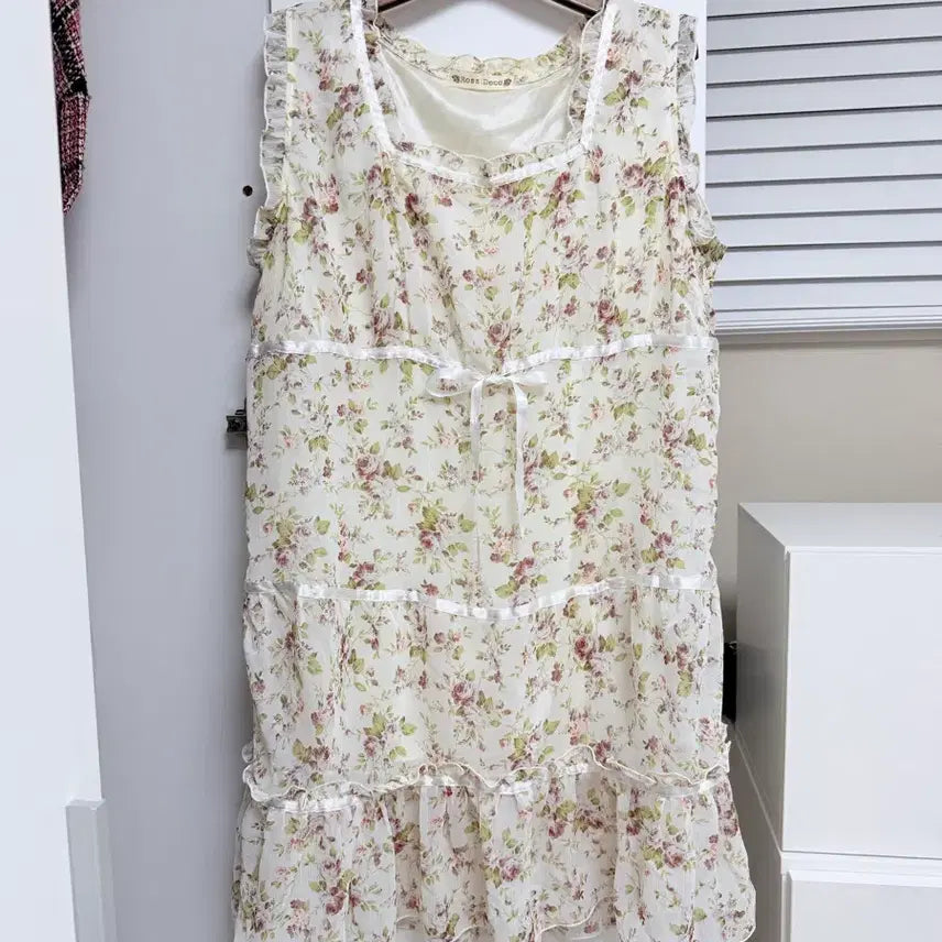 [BUNJANG] Vintage Floral Print Maxi Dress / 일본빈티지 보라잔꽃 원피스