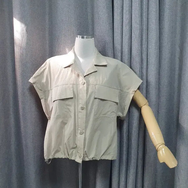 [BUNJANG] Siersucker Square Blouse / 66시어서커 사각사각 블라우스