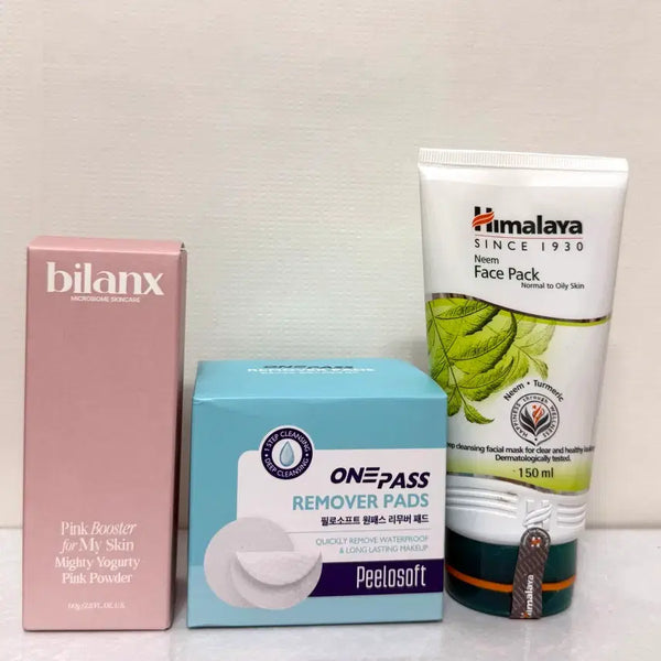 [BUNJANG] Bellancé Yogurty Pink Powder Cleanser, Philosoft Remover Pad, Himalaya Neem Face Pack Bundle / 3개일괄) 빌랑스 요거티 핑크 파우더 클렌저 리무버패드 히말라야 님페이스팩