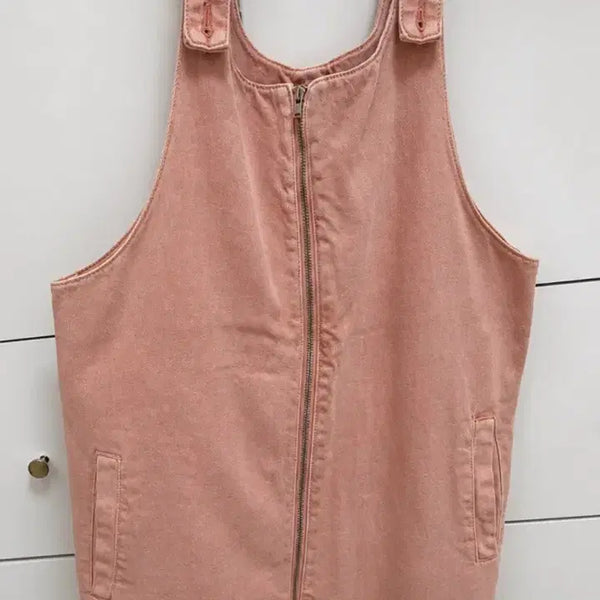 [BUNJANG] Zara Pink Denim Overall Dress / 자라 멜빵 원피스 핑크색 데님