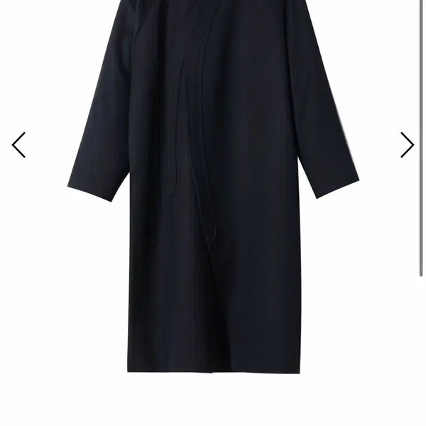 [BUNJANG] STU Curved Double Line Mac Coat Navy / [L] stu 커브드 더블 라인 맥코트 네이비