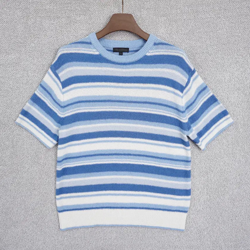 [BUNJANG] SPAO 23SS Men's Summer Stripe Short-Sleeve Knit L / 스파오 23SS 남성 썸머 스트라이프 반팔 니트 L