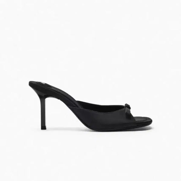 [BUNJANG] Zara Black Ribbon Stiletto Sandals / 자라 블랙 리본 스틸레토 샌들 힐