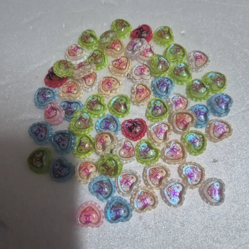 [BUNJANG] Heart Nail Charms (Set of 62) / 하트하트 네일파츠 62개
