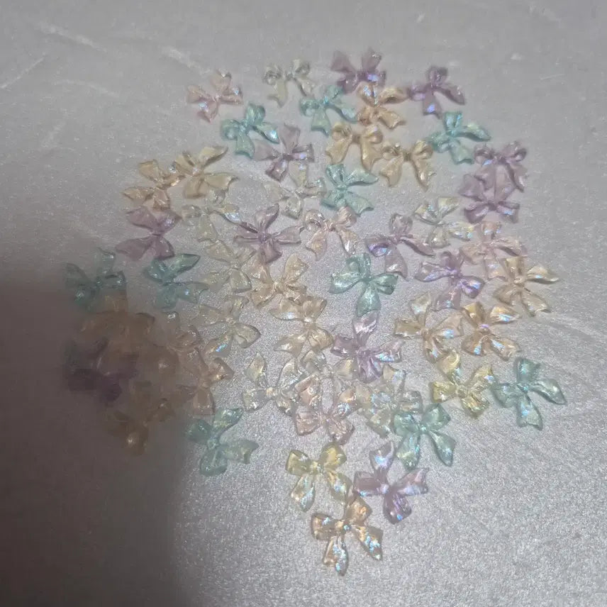 [BUNJANG] Alok Ribbon Nail Charms (50 pcs) / 알록리본 네일파츠 50개