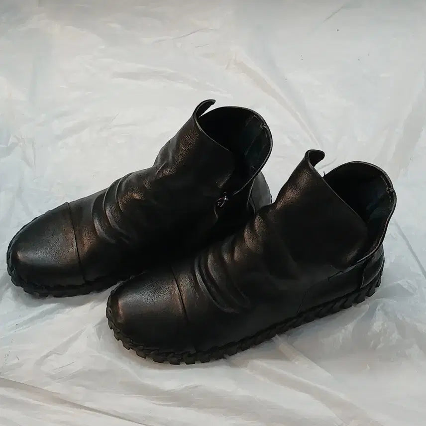 [BUNJANG] Vintage Zone Leather Shirring Ankle Boots Size 245 / 빈티지존 가죽 셔링 앵클 부츠 245