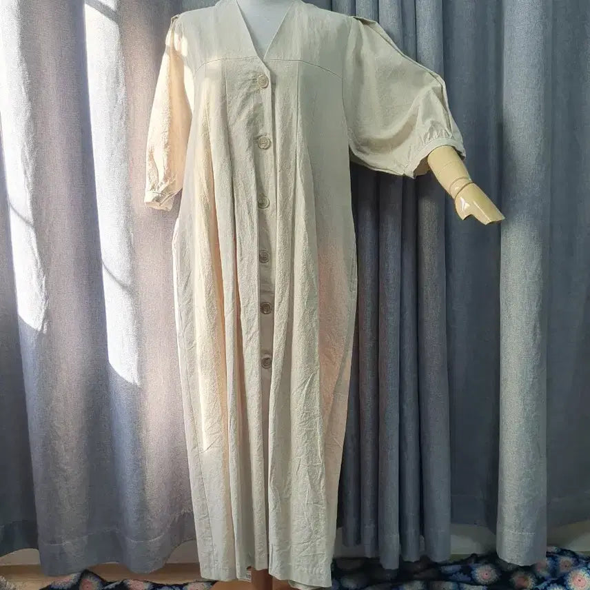 [BUNJANG] Pintuck Linen Maxi Dress / 핀턱 린넨 맥시 원피스