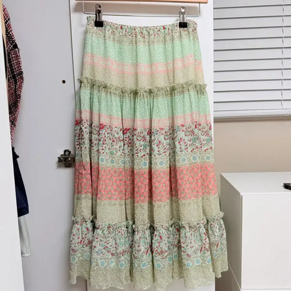 [BUNJANG] Fairy Mint Ruffle Skirt / 일본빈티지 페어리 민트 스커트