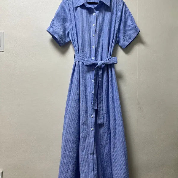 [BUNJANG] WNDER.F1 Blue Striped Long Shirt Dress / WNDER.F1 블루 셔츠 롱 원피스 66