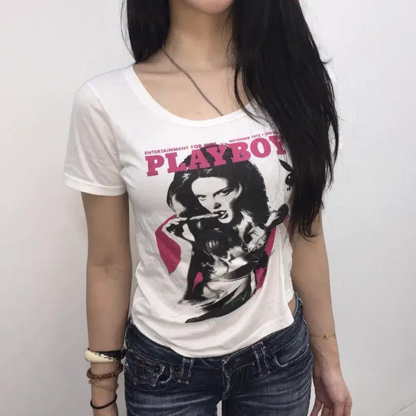 [BUNJANG] Hysteric Glamour x Playboy Short Sleeve T-shirt / 히스테릭 글래머x플레이보이 반팔