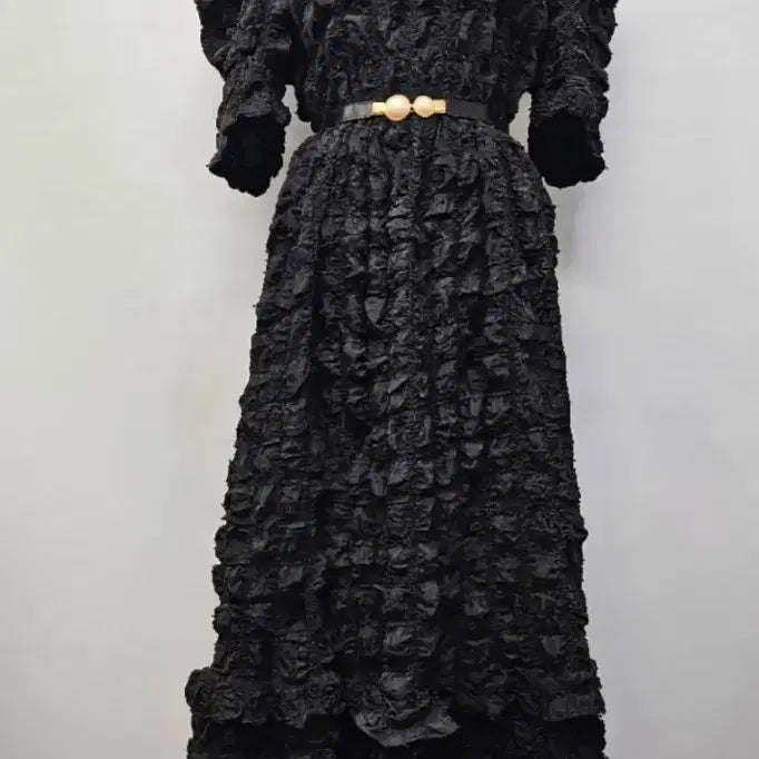 [BUNJANG] ADEL Shoulder Puff Cloud Long Dress / ADEL 어깨퍼프 구름 롱원피스F 66 77