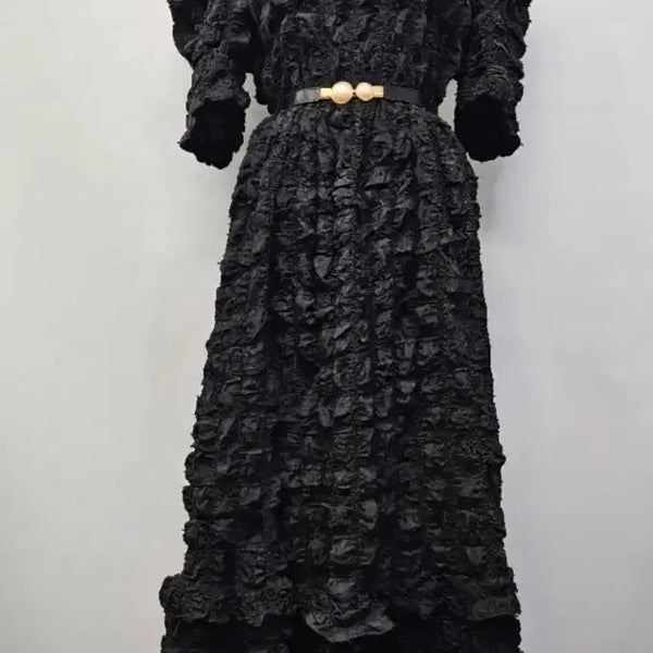 [BUNJANG] ADEL Shoulder Puff Cloud Long Dress / ADEL 어깨퍼프 구름 롱원피스F 66 77