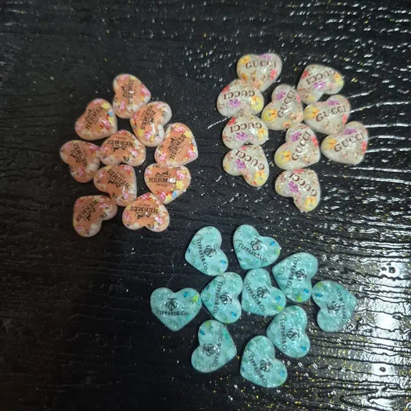 [BUNJANG] Heart Nail Charms - 30 pcs / 하트 네일파츠 30개