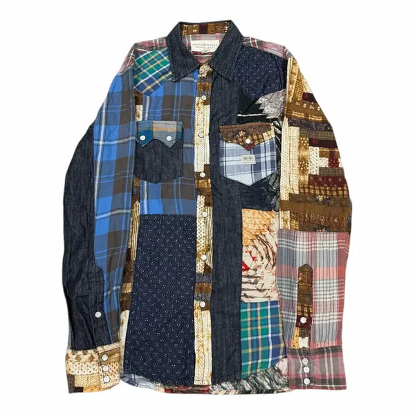 [BUNJANG] Denim & Supply Ralph Lauren Patchwork Shirt XS / 데님앤서플라이 랄프로렌 패치워크 셔츠 남방 XS