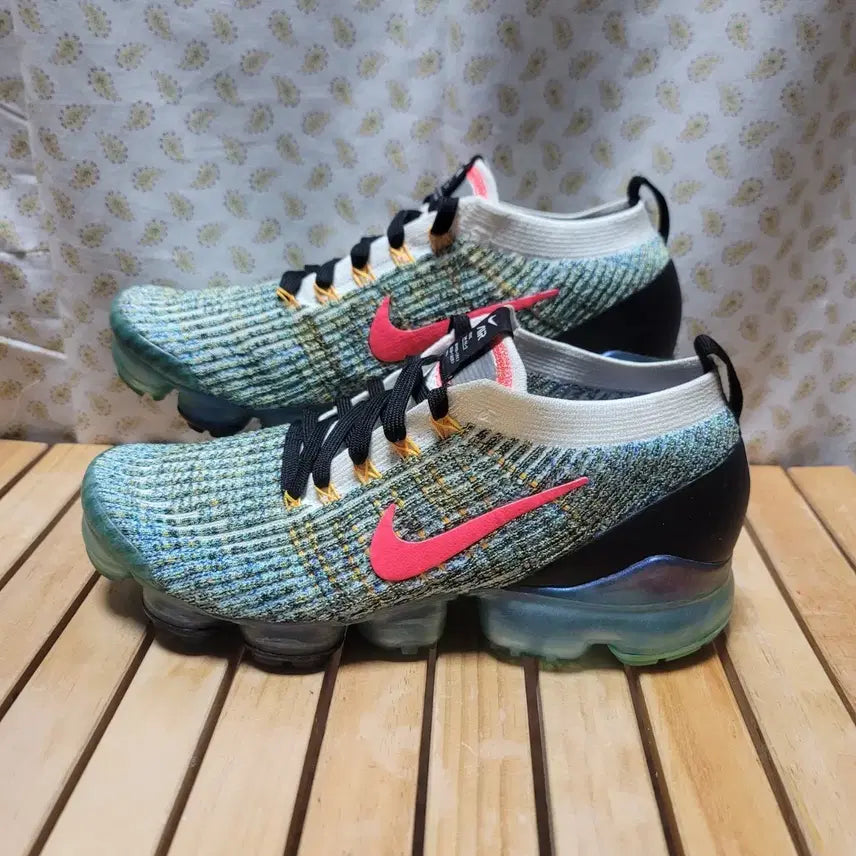 [BUNJANG] Nike Air VaporMax Flyknit 3 Turquoise Crimson Size 270 / 나이키 에어 베이퍼맥스 플라이니트 3  270