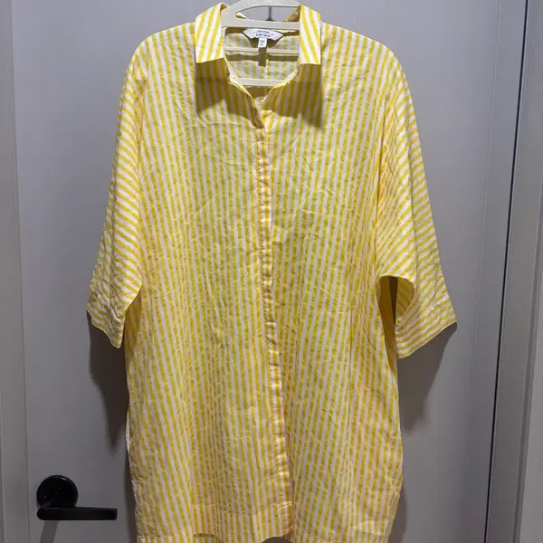 [BUNJANG] And Other Stories Yellow Stripe Shirt EUR 34 / [미착용] 앤아더스토리즈 & Other Stories 옐로우 스트라이프 셔츠 EUR 34