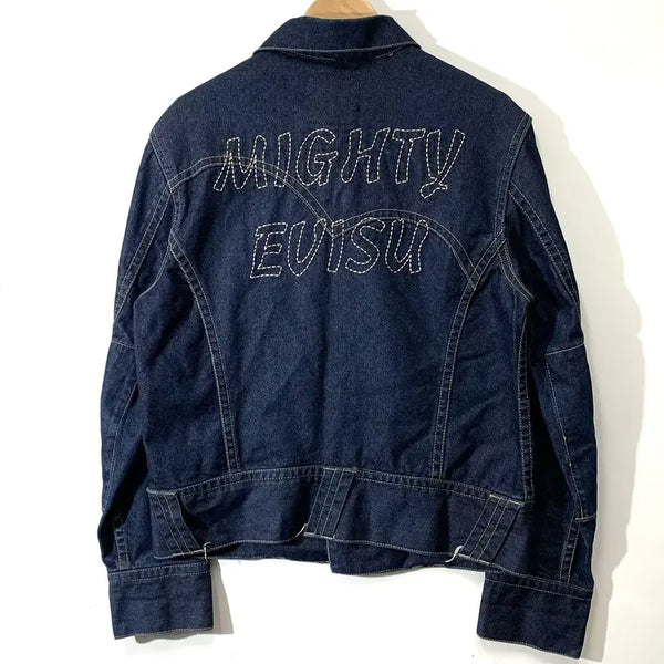 [BUNJANG] Evisu Back Stitch Denim Trucker Jacket / 에비수 백 스티치 데님 트러커 자켓