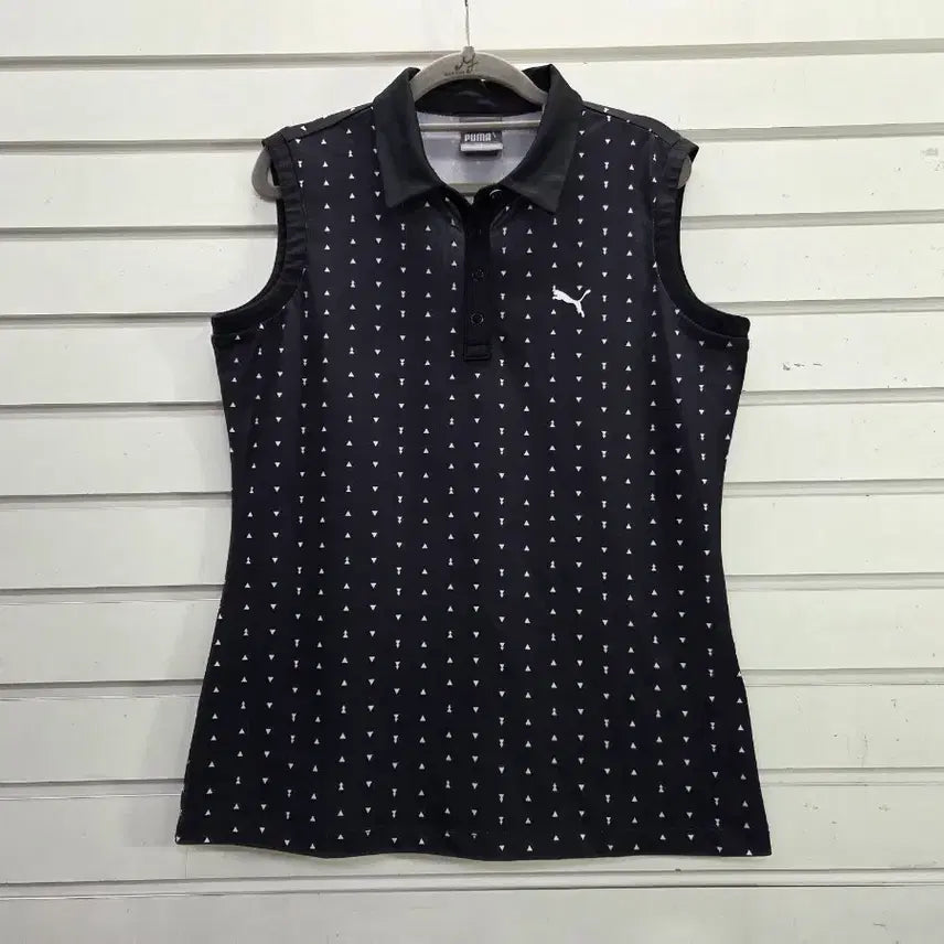 [BUNJANG] Puma Pattern Sleeveless Collar T-Shirt Women's Size 55 / 푸마 패턴무늬  민소매 여성 카라티55/보물찾기천사