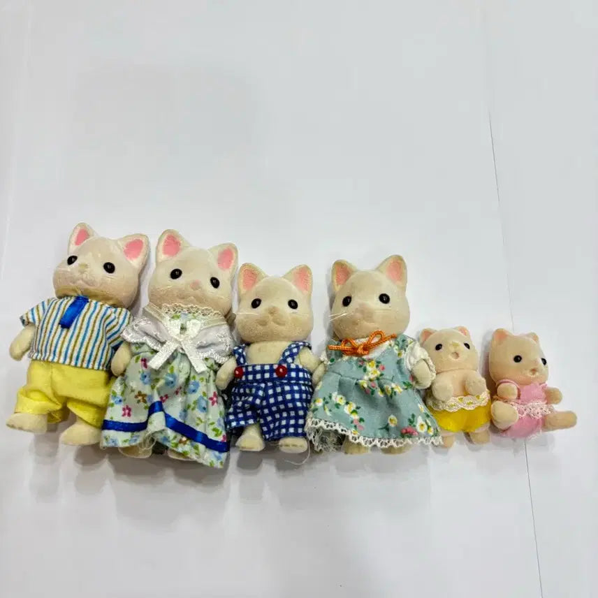 [BUNJANG] Sylvanian Families Cat Doll 6-Piece Set / 실바니안 패밀리 고양이 인형 6개 세트