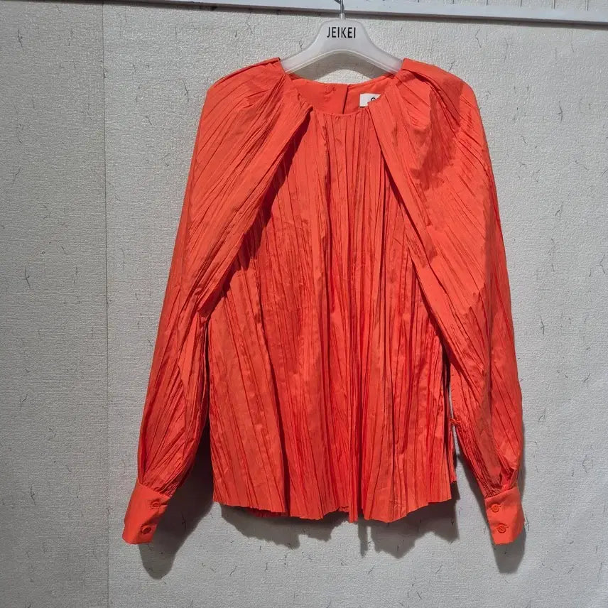 [BUNJANG] COS Pleated Blouse Orange / 코스 주름 블라우스 오렌지