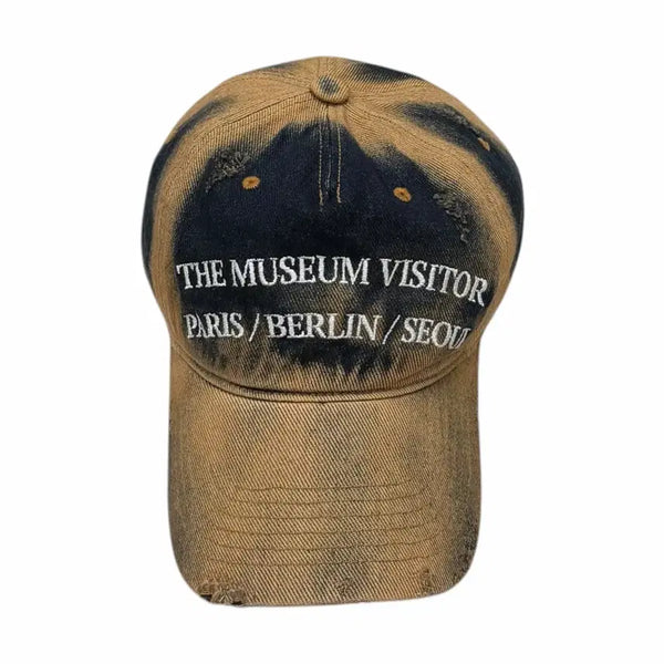 [BUNJANG] The Museum Visitor Damage Washed Ball Cap / 더뮤지엄비지터 데미지 워싱 워시드 볼캡 모자