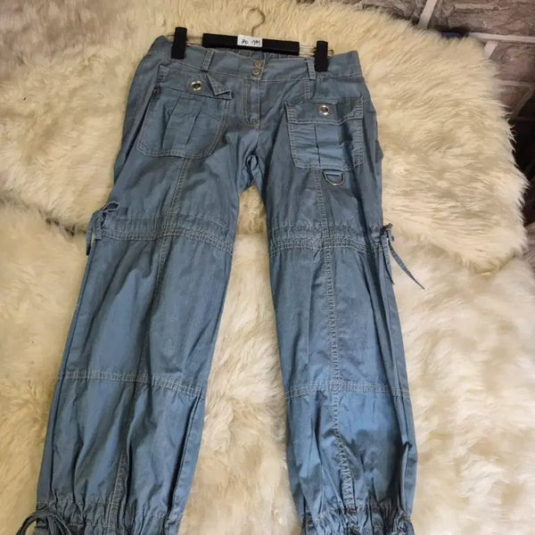 [BUNJANG] Light Blue Cargo Style Cotton Pants Size 30 / 연청색 카고 스타일 바지30