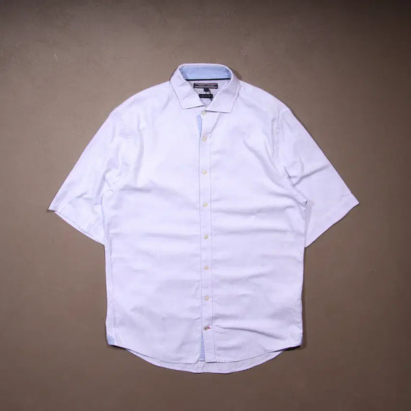 [BUNJANG] Tommy Hilfiger Solid Short Sleeve Shirt / 타미힐피거 솔리드 반팔셔츠 A650
