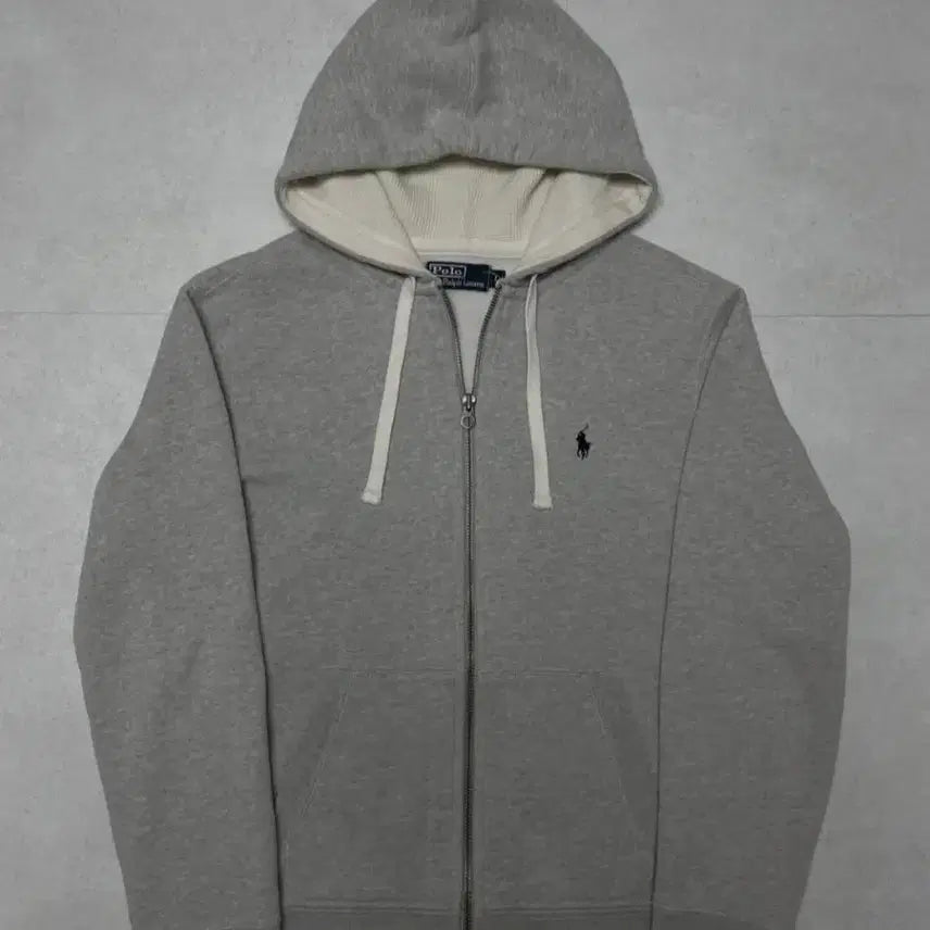 [BUNJANG] Polo Grey Zip-Up Hoodie L / 폴로 그레이 후드집업 L
