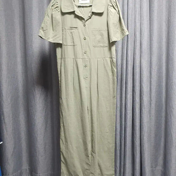 [BUNJANG] Green Puff Wide Jumpsuit / 그린 퍼프 와이드 점프수트
