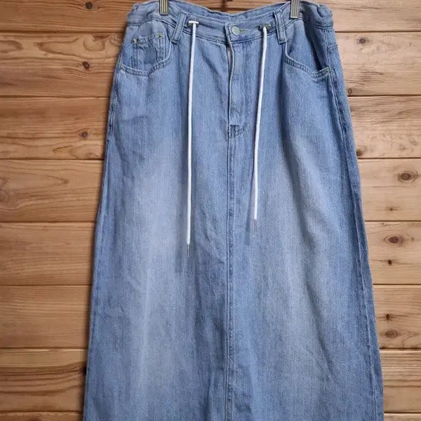 [BUNJANG] Light Wash Denim Long Skirt / 연청 데님 롱 스커트