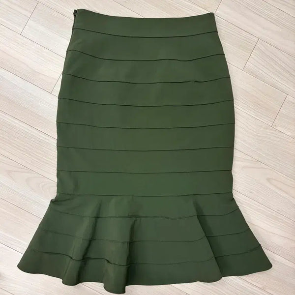 [BUNJANG] Michaa Mermaid Skirt Khaki Size 70 / MICHAA 미샤 머메이드 스커트 치마 카키