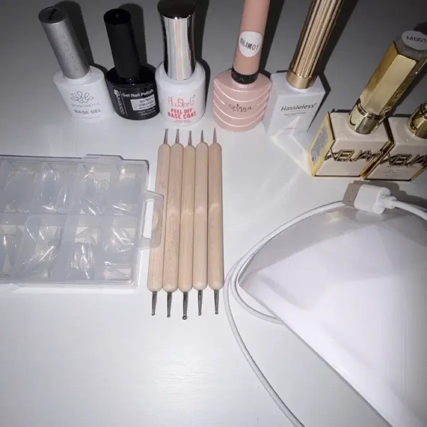 [BUNJANG] Self Nail Basic Kit LED Lamp Gel Polish Extension Tips / 셀프 네일 기본템 급처