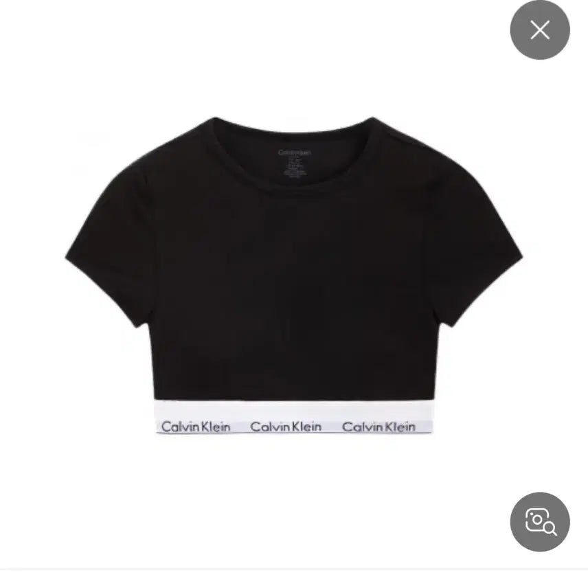 [BUNJANG] Calvin Klein Cropped T-Shirt Black Size S / 캘빈클라인 크롭 티셔츠 S