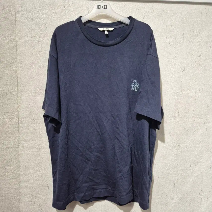[BUNJANG] Time Homme Time Logo T-Shirt Navy / 타임옴므 타임 로고 반팔 티셔츠 네이비