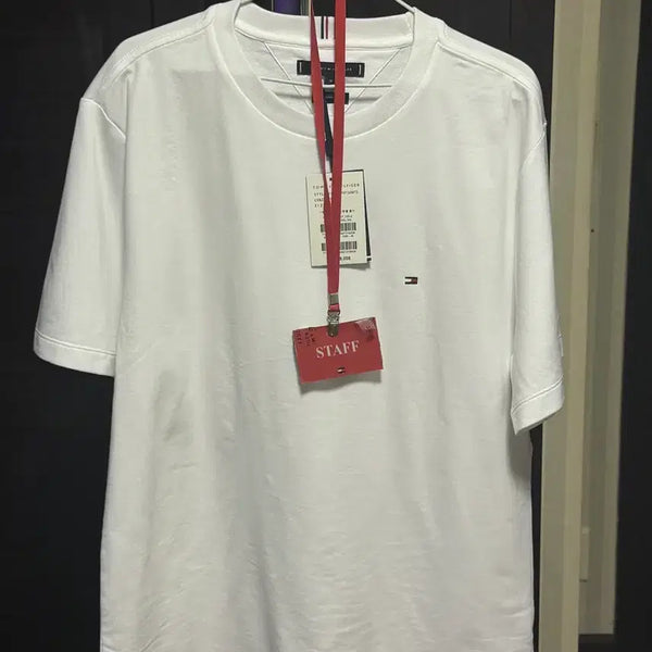 [BUNJANG] Tommy Hilfiger Logo Short Sleeve T-Shirt White / [남성M]타미힐피거 로고 반팔 티셔츠 화이트