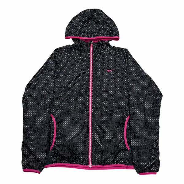 [BUNJANG] Nike Vintage Swoosh Polka Dot Jacket XL / 나이키 빈티지 스우시 도트 땡땡이 모리걸 블랙 핑크 자켓 XL