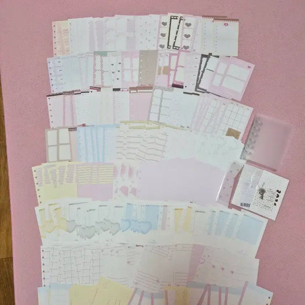 [BUNJANG] Stationery Bundle Set - A7 Inserts, Unlabeled, Overable Crush, Binder, Diary, Seal Stickers, Washi Tape, Kiss Cut, Sanrio / 다꾸일괄처분(속지,a7,무땅,어버블크러쉬,바인더,다이어리,씰스티커,마테,키스컷,산리오
