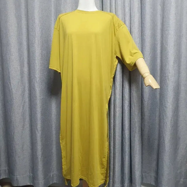[BUNJANG] Deep Slick Mustard Long Dress / 딥슬릭 머스타드 롱 원피스