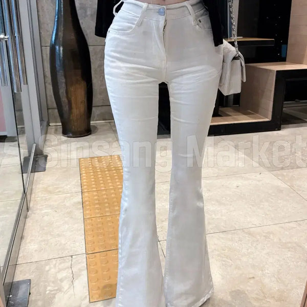 [BUNJANG] Slim Fit Hip Pad Bootcut Pants / [빠른발송] 골반패드 뒷포켓 부츠컷 팬츠 골반뽕 흰부츠컷 슬림부츠컷 엉뽕