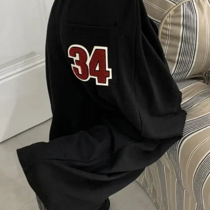 [BUNJANG] Women's 34 Patch Wide Training Pants / 여성 34패치 트레이닝 팬츠