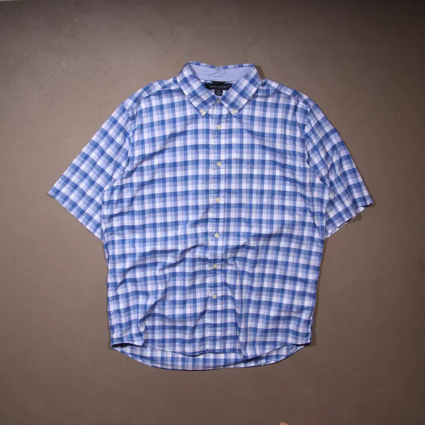 [BUNJANG] Tommy Hilfiger Check Short Sleeve Shirt Size L / 타미힐피거 체크 반팔셔츠 A653