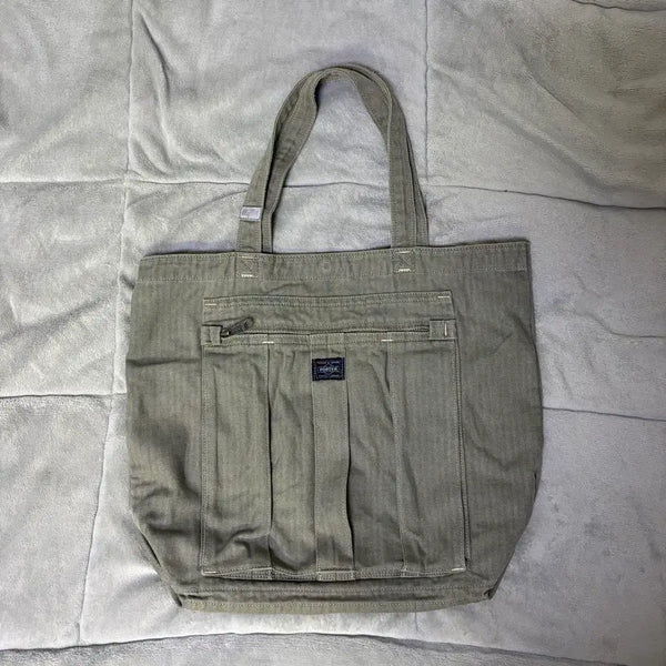 [BUNJANG] Porter Yoshida Herringbone Tote Bag Olive / porter 요시다 포터 해링본 토트백 올리브