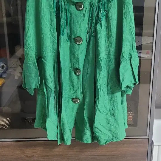 [BUNJANG] SYSMAX Green Frill Design Shirt Jacket / 시스막스 그린 프릴 디자인 셔츠형 자켓 66