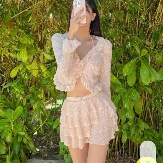 [BUNJANG] Awesome Nana Frill Cover-up Swimsuit Monokini / 교신 어썸나나 프릴 커버업 수영복 모노키니 원피스 비키니 (워터밤 수영장 흠뻑쇼