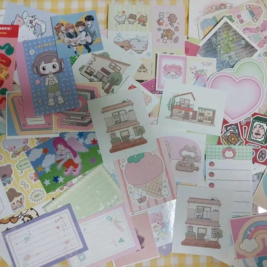 [BUNJANG] Matte Paper Stickers Bundle (Approx. 140 pcs) / 모조지스티커 140장 다꾸 일괄